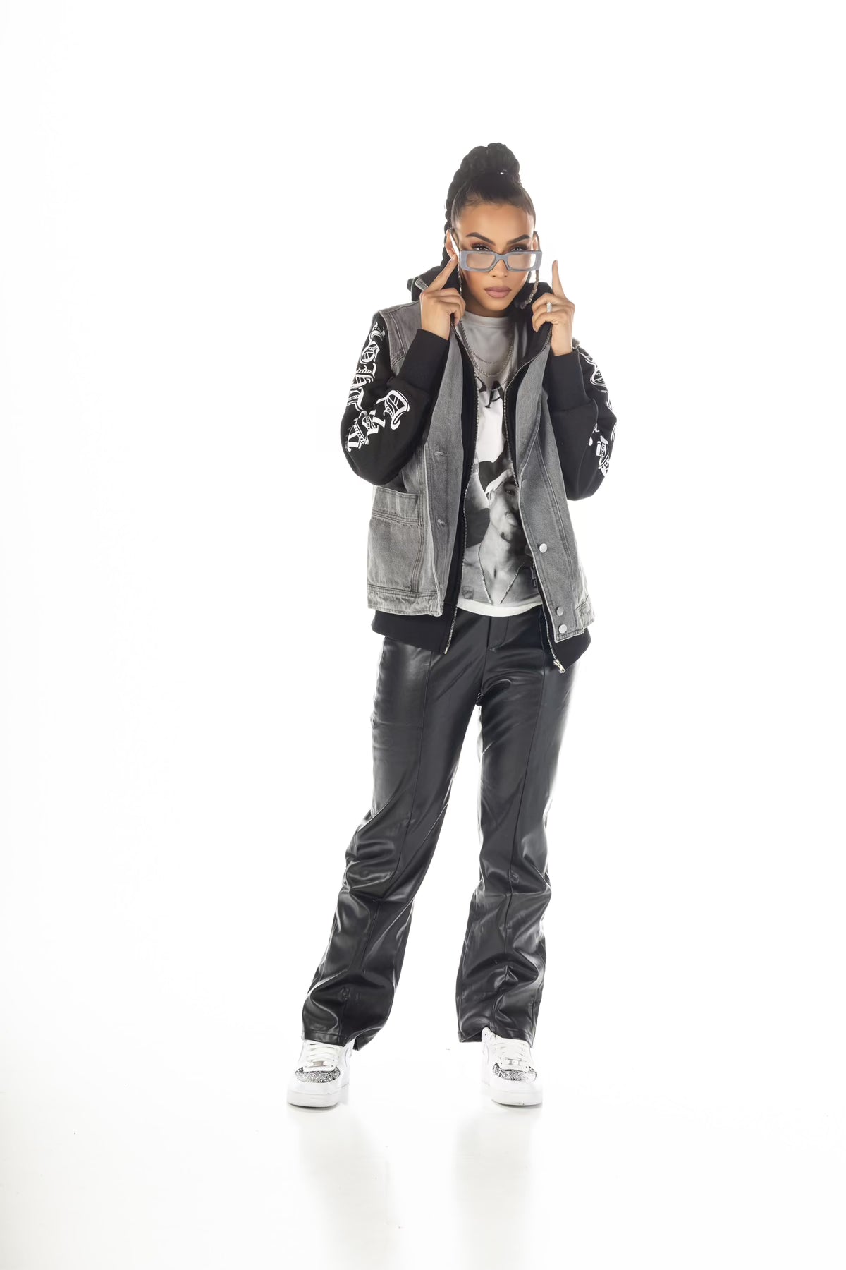 Oversized Grey Denim Sleeveless Vest